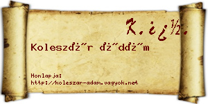 Koleszár Ádám névjegykártya