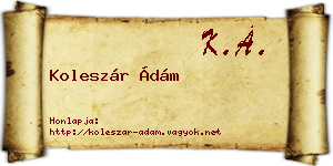 Koleszár Ádám névjegykártya