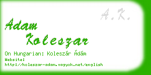 adam koleszar business card